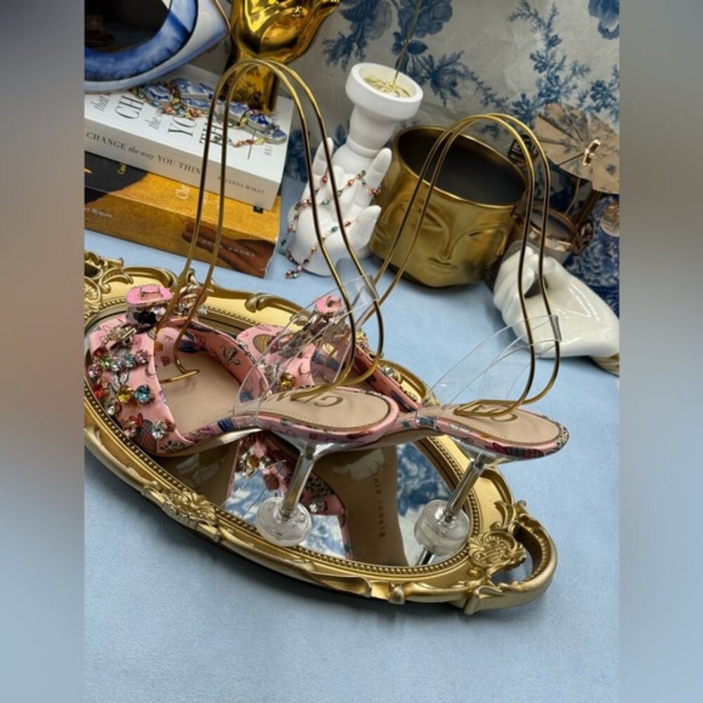 🆕 GIANNI BINI 🧿 NWOB Maddie Printed Rodeo Martini Heel Sandals, Pink - Sz 8.5 - Picture 12 of 16